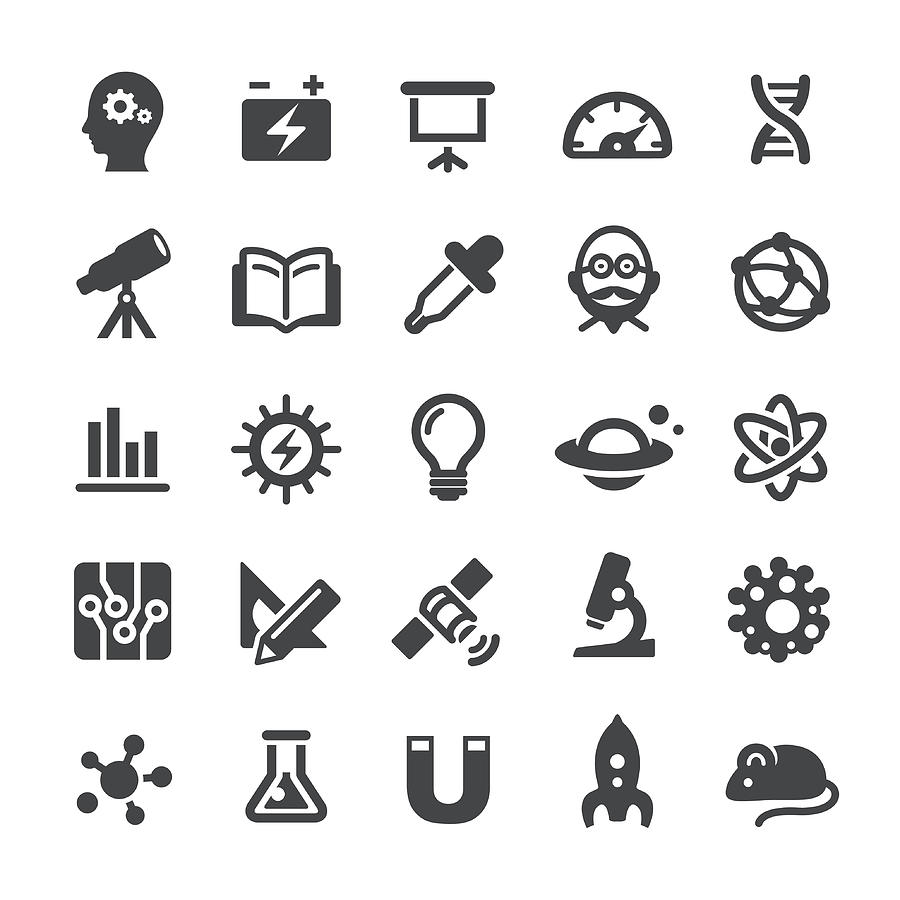Science and Research Icons - Smart Series Drawing by -victor-