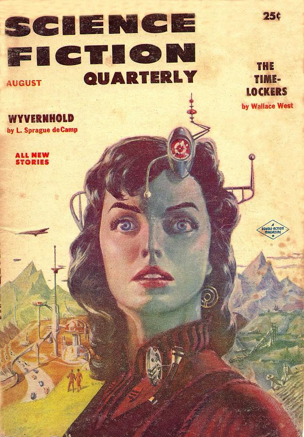 Science Fiction Quarterly, Aug 1958 Painting by Classic Sci-Fi Magazine ...