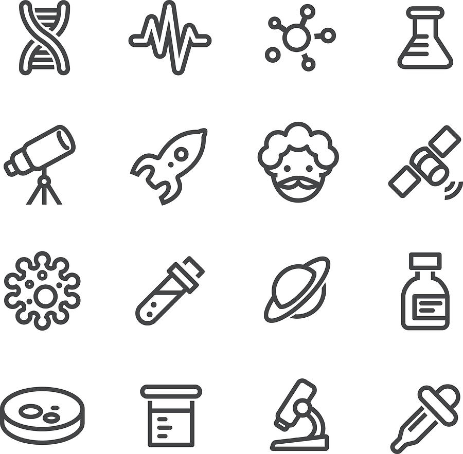 Science Icon - Line Series Drawing by -victor-