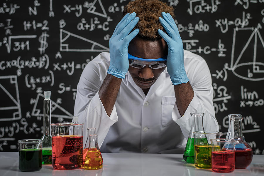 Scientists have stress in the laboratory. Photograph by Jcomp