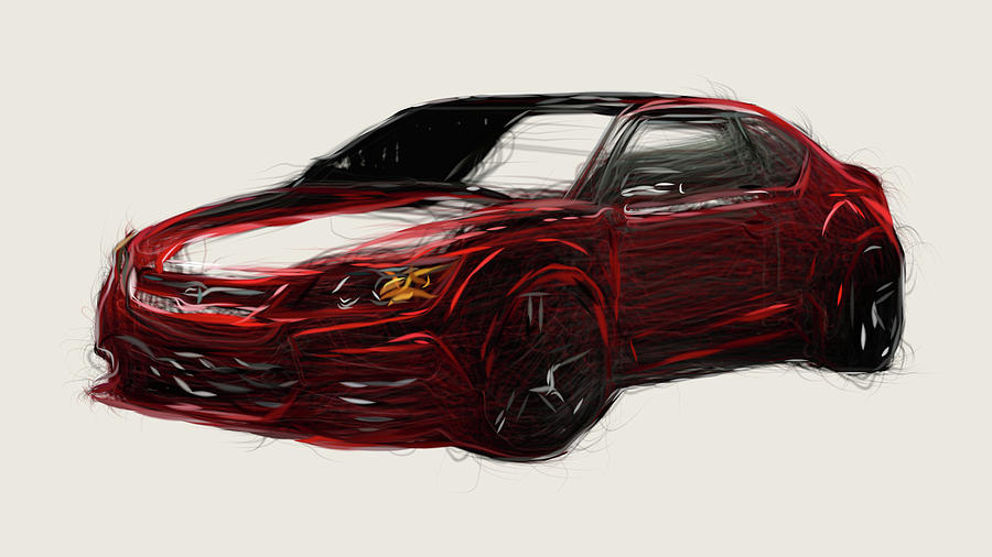 Best Scion Tc Drawing Sketch with Realistic