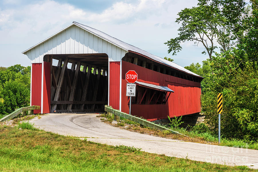Scipio Covered Bridge - Jennings County - Indiana Photograph by Gary Whitton