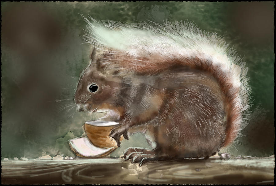 Sciurus Vulgaris- Scottish Red Squirrel Digital Art by Rob Hartman