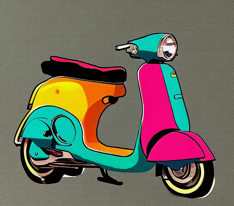 Scooter 2016 Honda Metropolitan Pop Art Midcentury Modern Digital Art ...