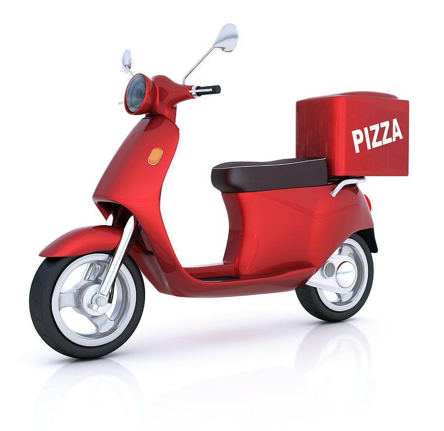 Scooter for pizza delivery Photograph by Alxpin