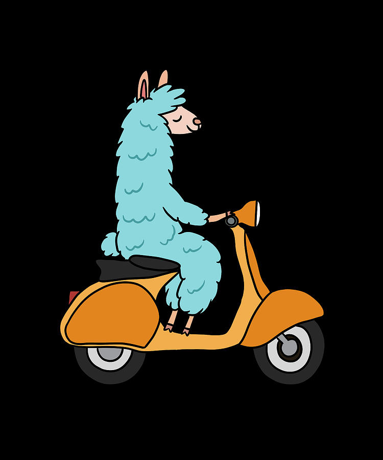 Scooter Llama Digital Art by Henning Seiffert Art