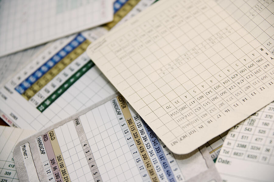 Scorecard Pile Photograph by Davejkahn Scorecard Pile Photograph by Davejkahn