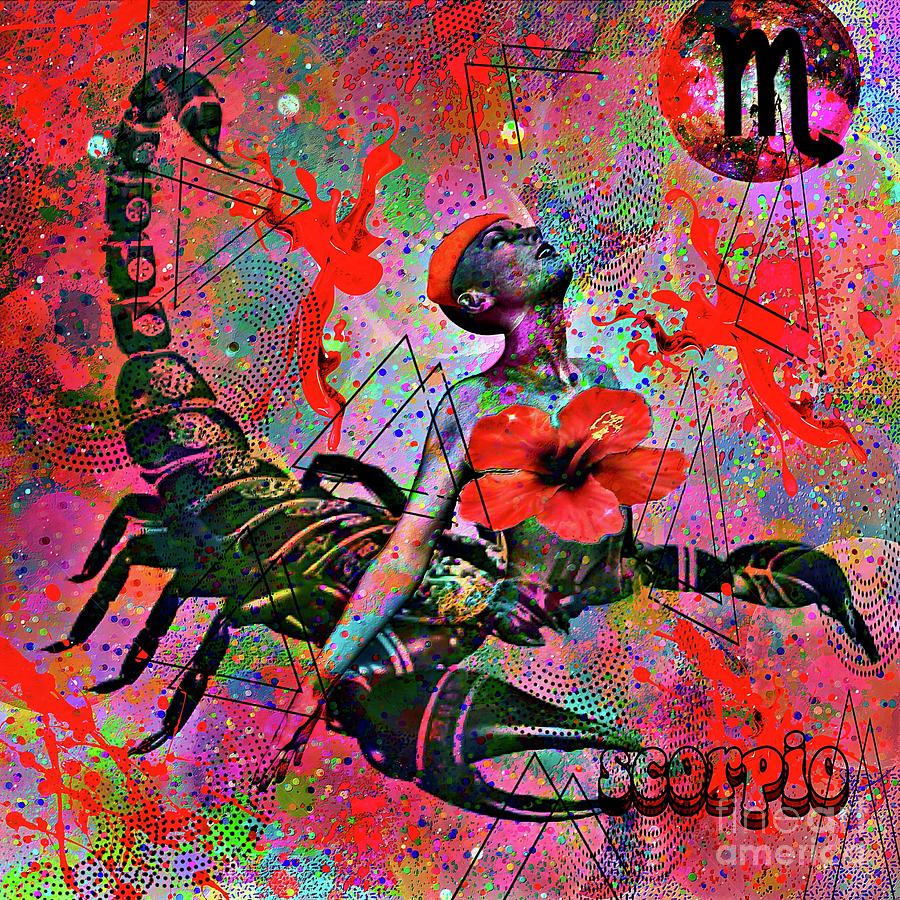 Scorpio Zodiac Art Mixed Media