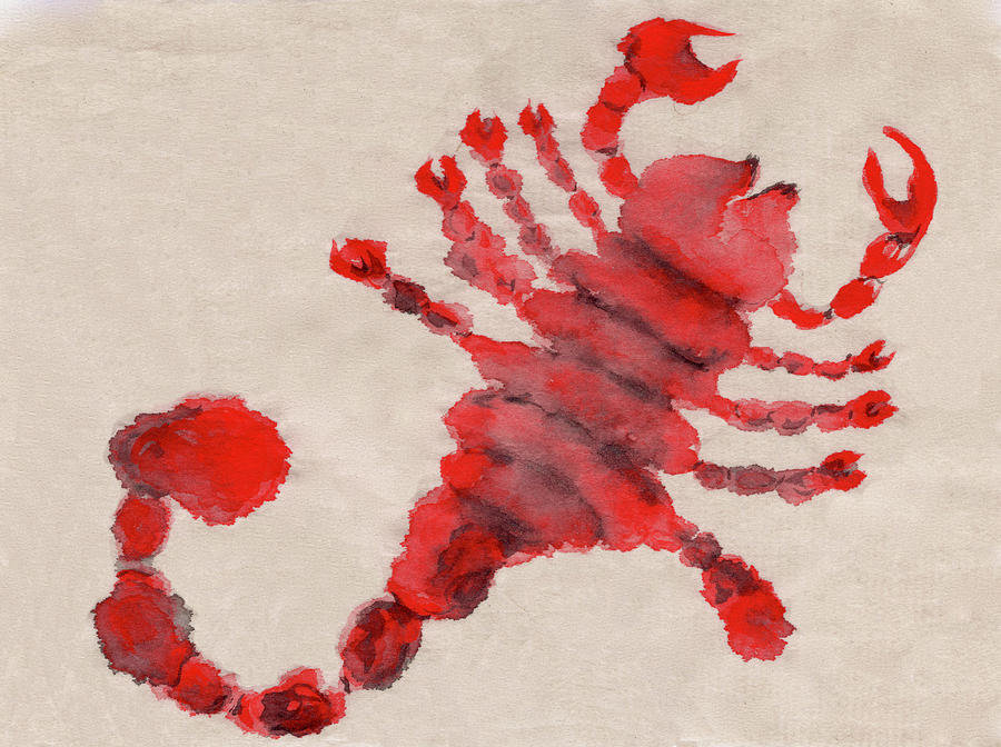 Scorpio Zodiac Sign Scorpion Symbol Painting by Anne Nordhaus-Bike