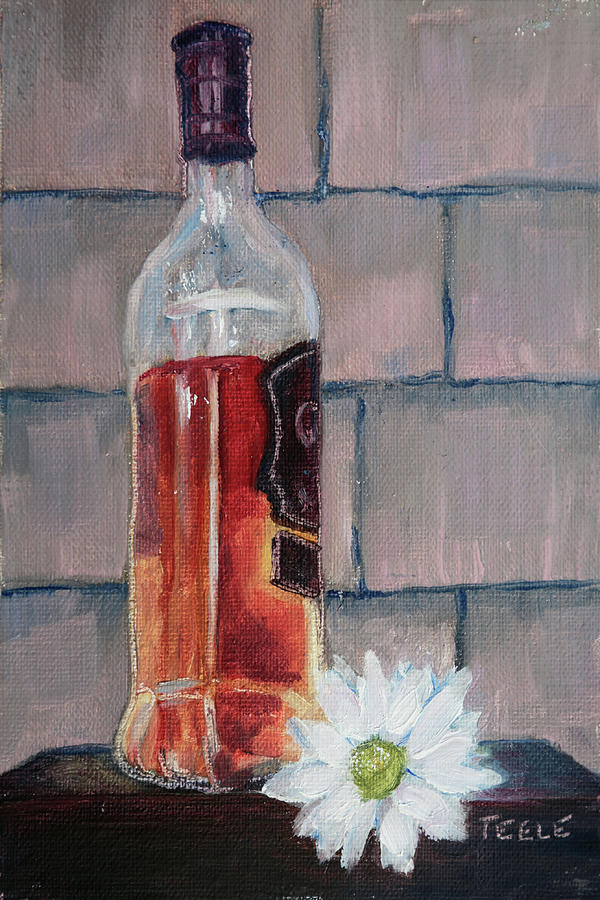 Scotch Whiskey and Daisy Painting by Trina Teele
