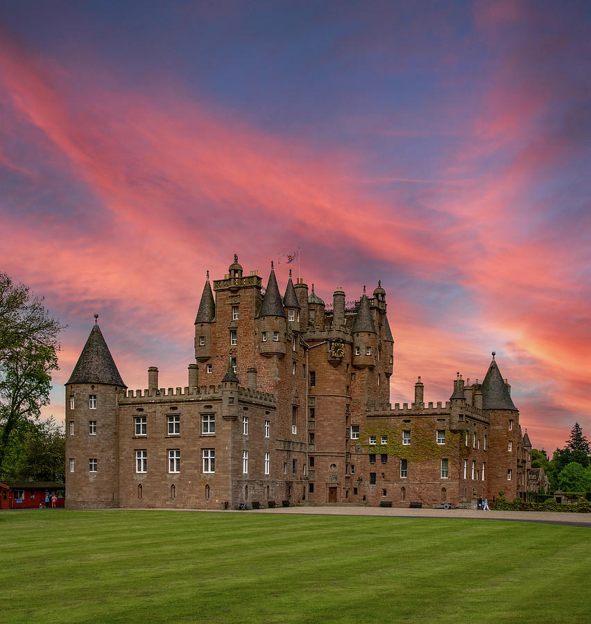 Scotlands Glamis Castle at Sunset Photograph by Marcy Wielfaert