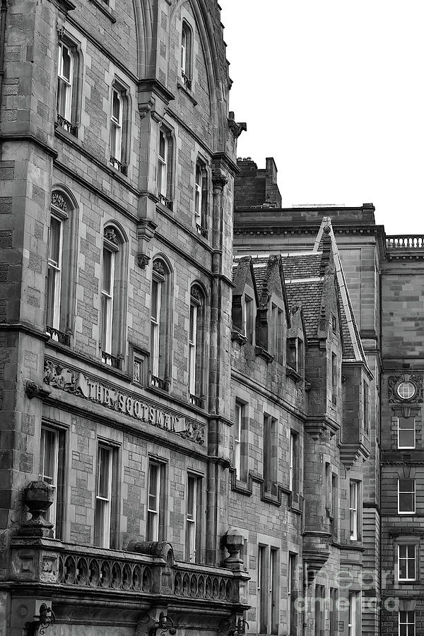 Scotsman Building - Black and White Photograph by Yvonne Johnstone