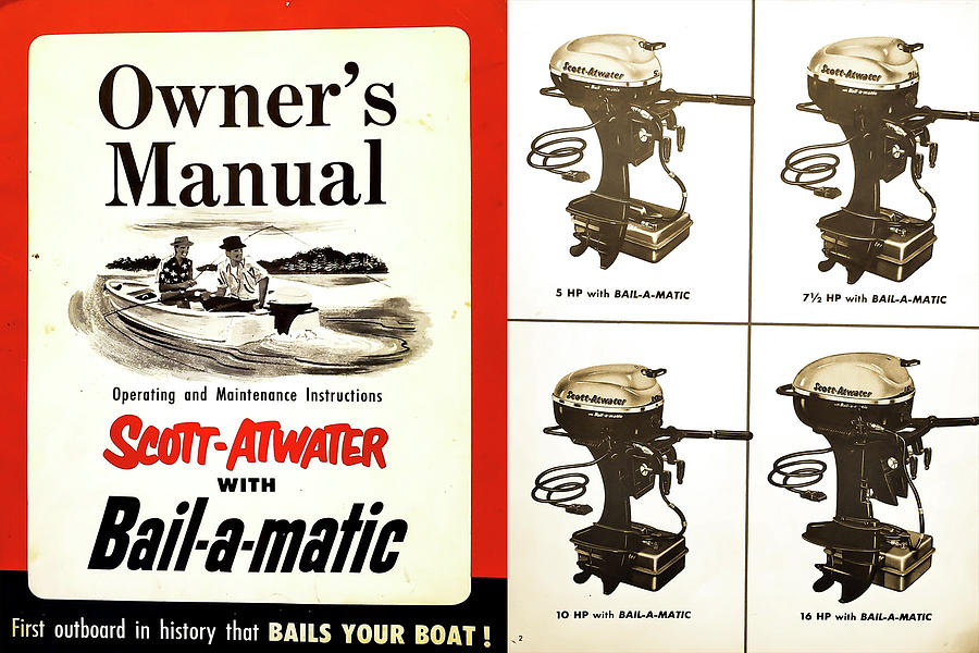 Scott Atwater Outboard Motor Owners Manual Diptych Photograph