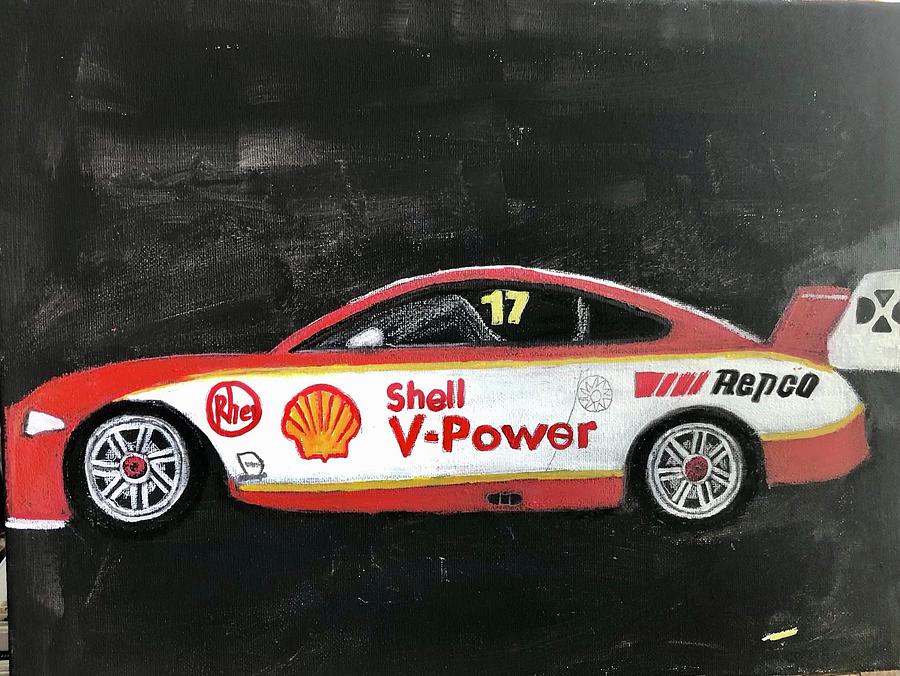 Shell Mustang Scott McLaughlin Pastel by Richard Le Page