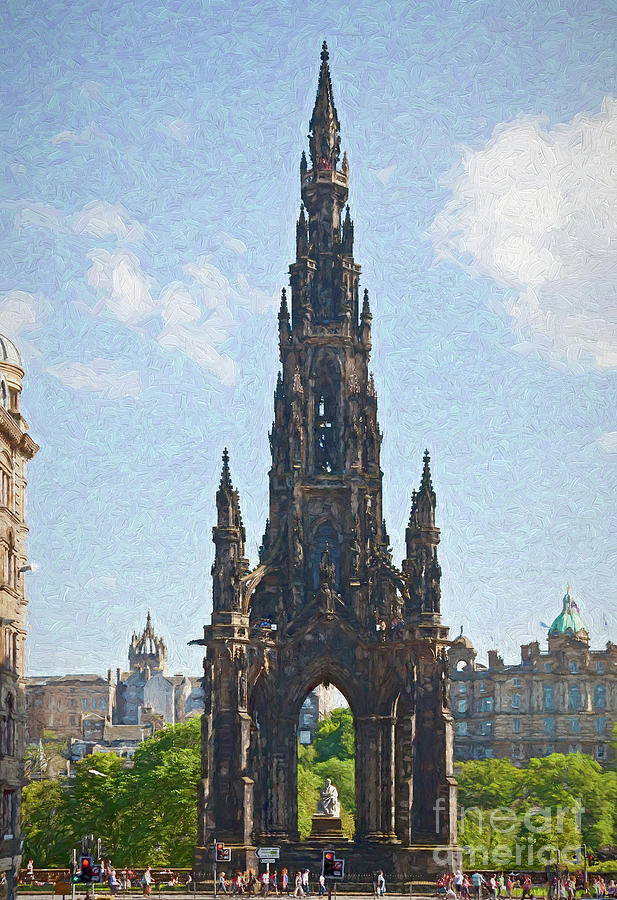 Scott Monument, Edinburgh Digital Art by Liz Leyden