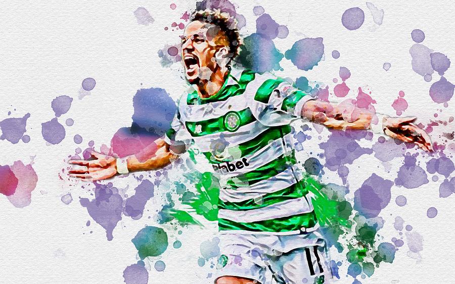 Scott Sinclair English Football Player Celtic FC Midfielder Paint ...