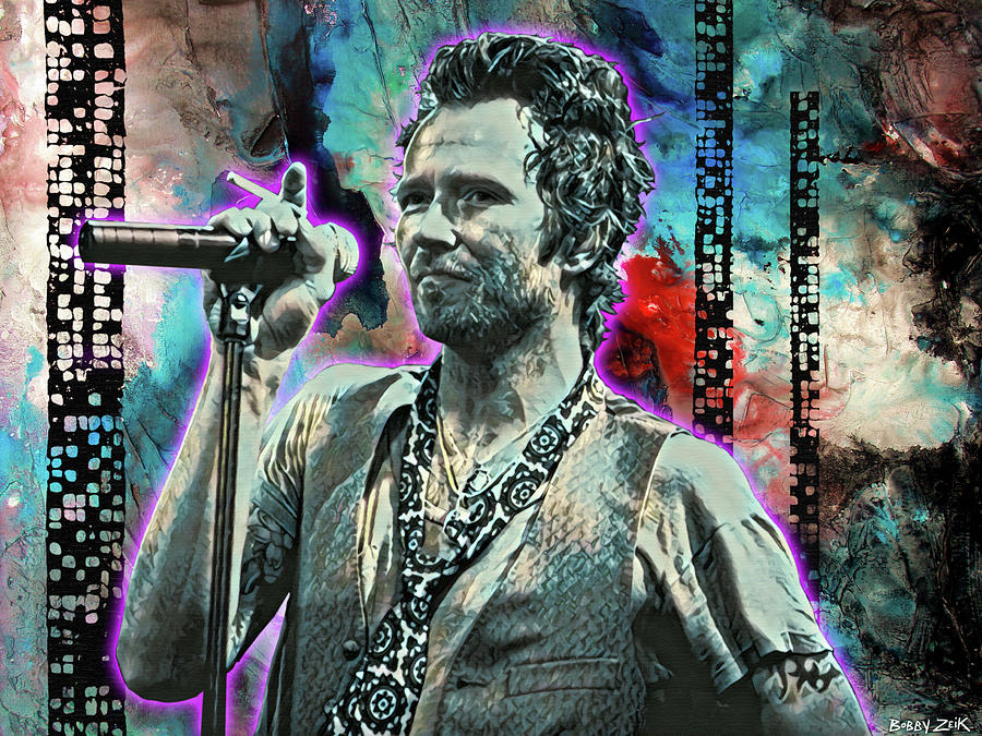 Pearl Jam Painting - Scott Weiland - Silvergun Superman by Bobby Zeik
