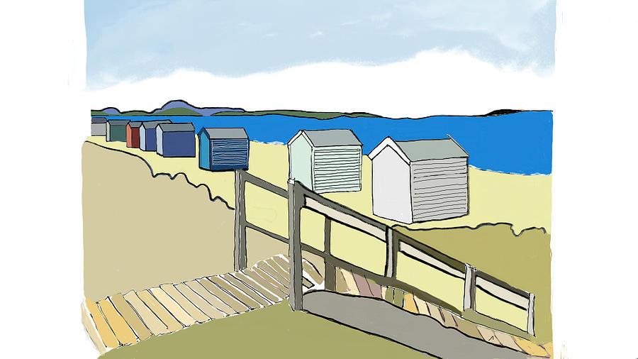 Scottish Beach Huts Digital Art by John Mckenzie