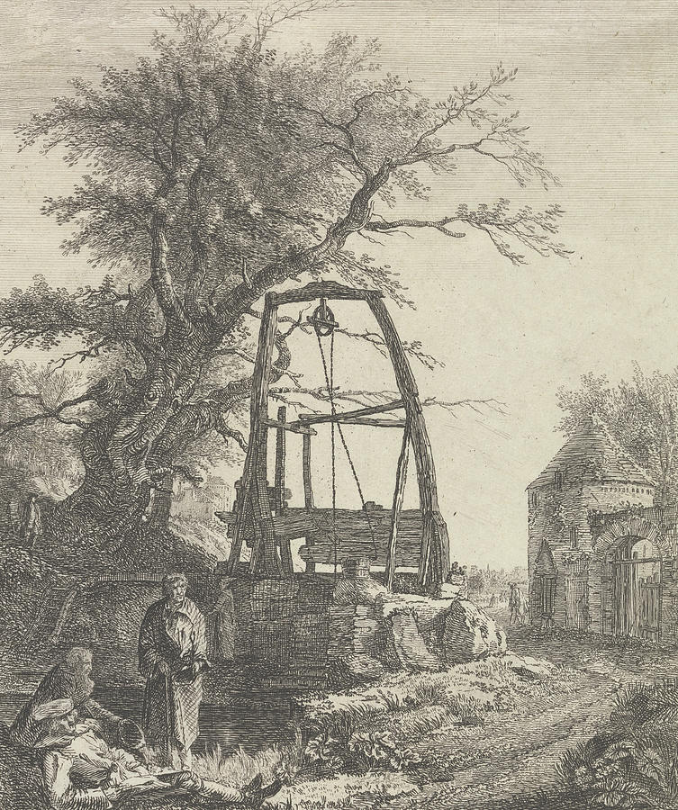 Scottish Beggars Resting near a Well Relief by Paul Sandby