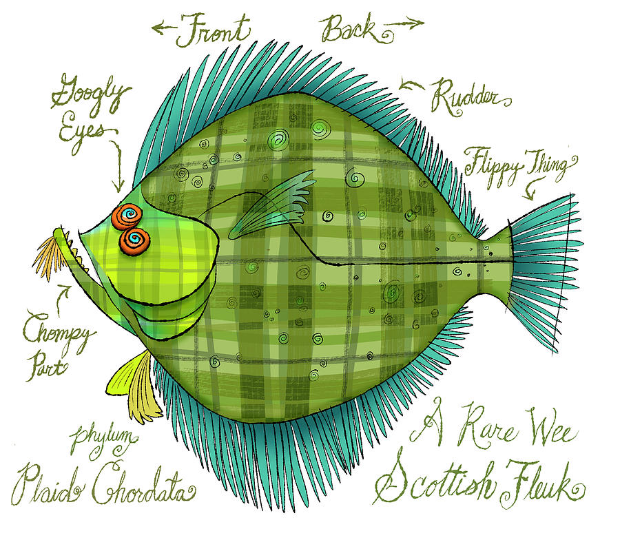 Fish Digital Art - Scottish Fleuk by Trevor Irvin