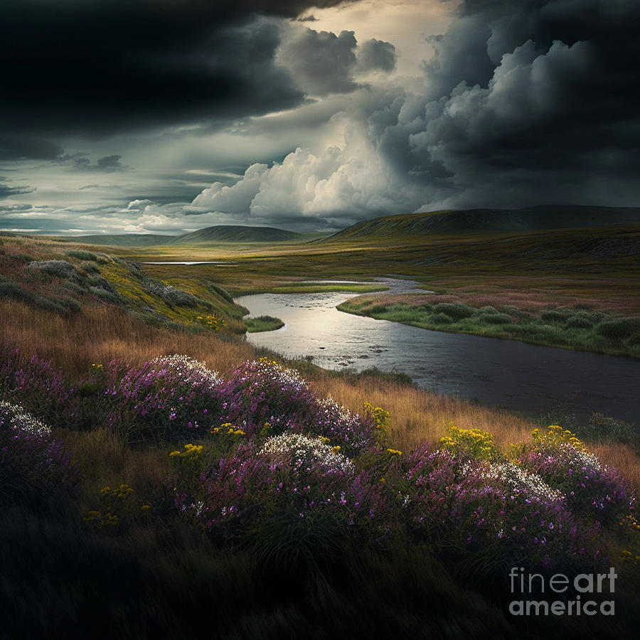 Scottish Highlands I Digital Art by Eva Sawyer