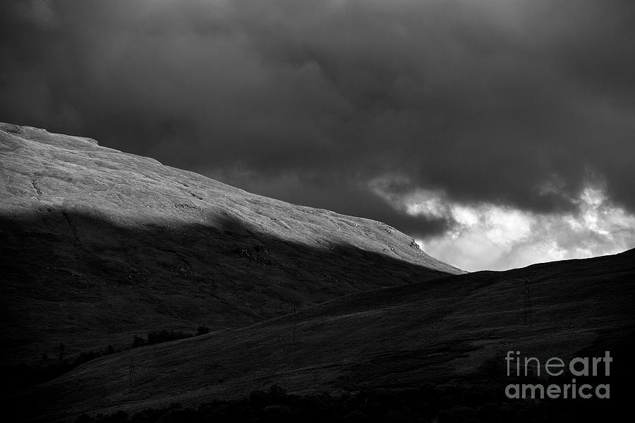 Scottish Highlands In Black And White Photograph