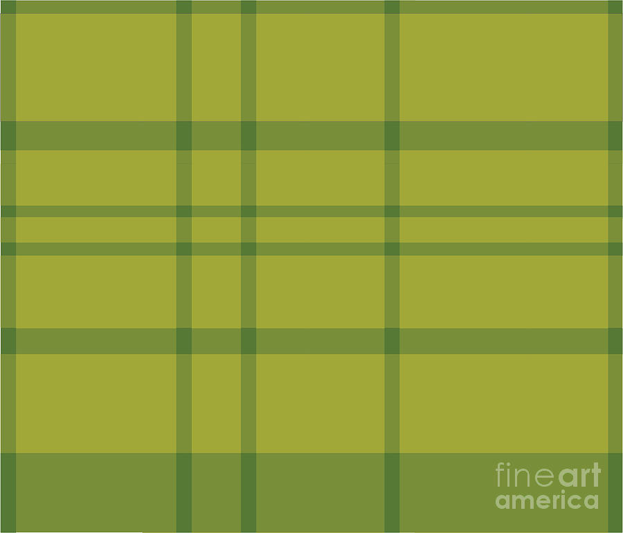 Scottish Kilt Pattern in Olive Green Digital Art by Patricia Awapara