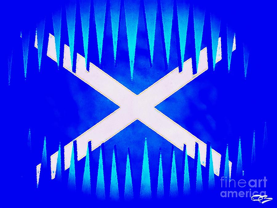 Scottish Saltire Blue and White Digital Art by Douglas Brown