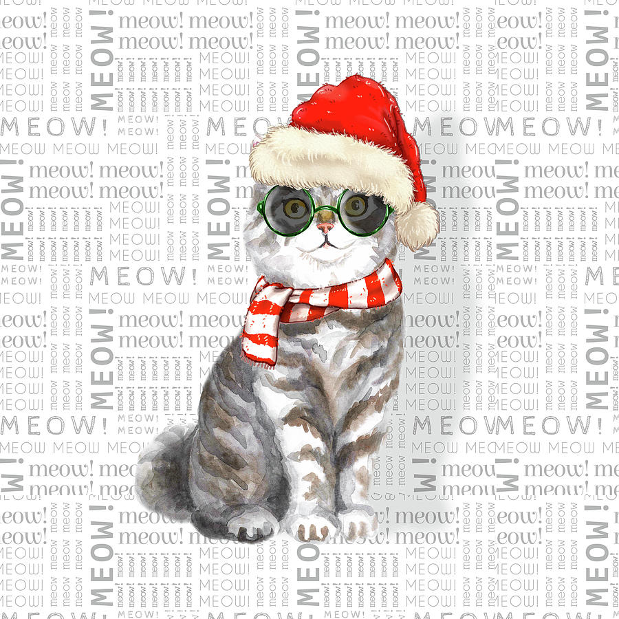 Scottish Straight Cat Funny Christmas Digital Art by Doreen Erhardt