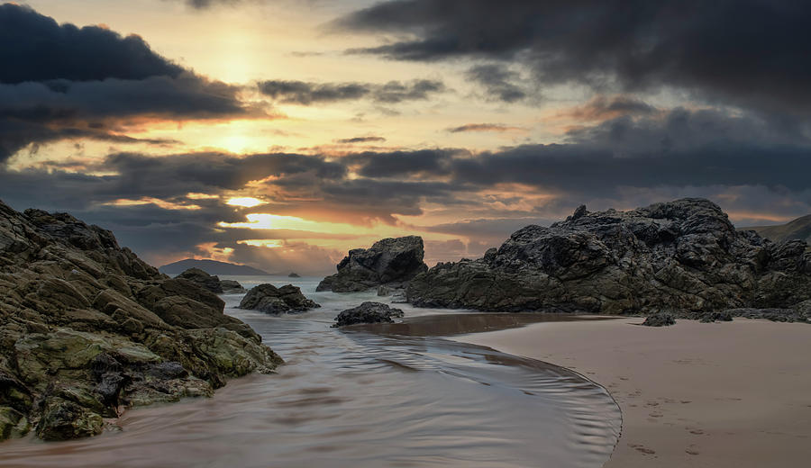Sunset Photograph - Scottish sunset  by Remigiusz MARCZAK