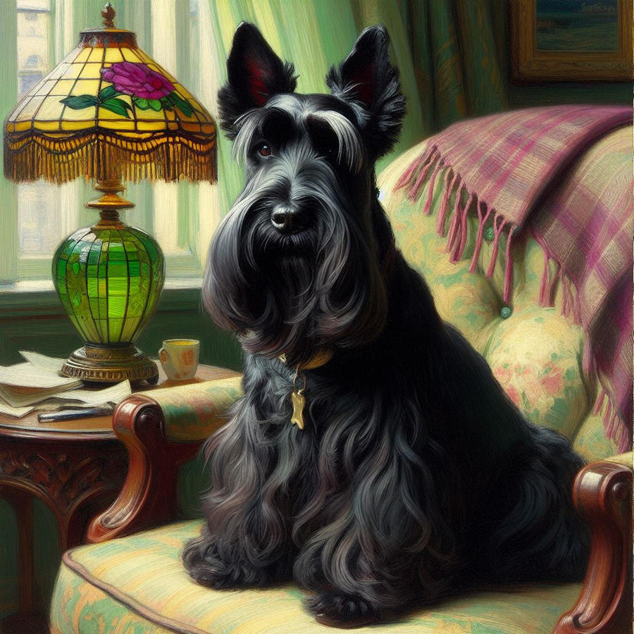 Scottish Terrier  Digital Art by Janice MacLellan