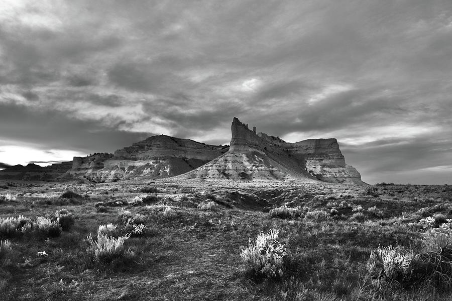 Scotts Bluff black and white Photograph by John Keeley - Fine Art America