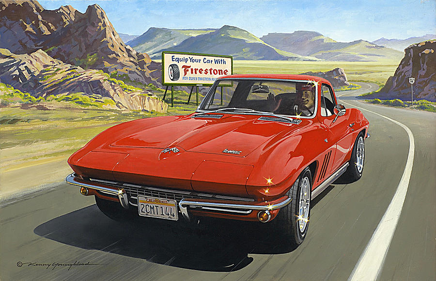 Scotts Vette Painting by Kenny Youngblood
