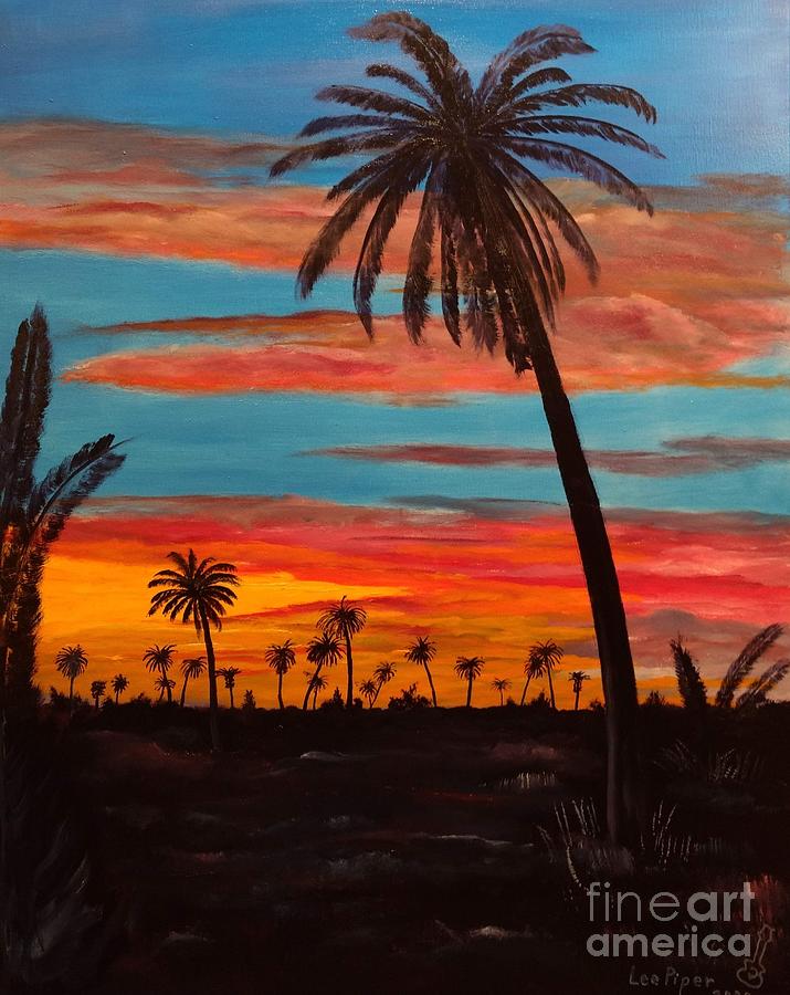 Scottsdale Sunset Painting by Lee Piper