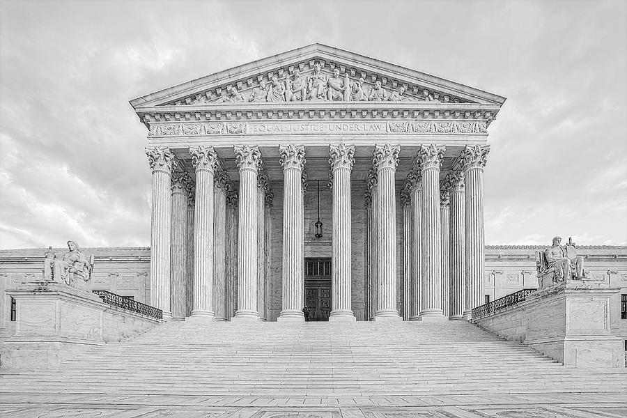 SCOTUS Equal Justice BW Photograph by Susan Candelario