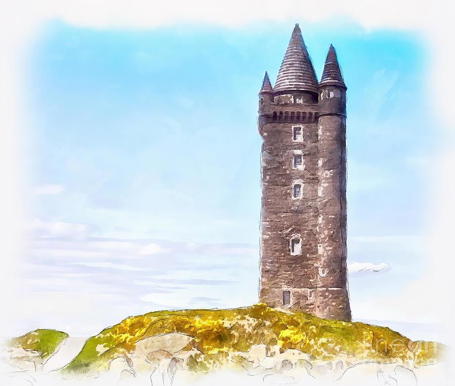 Scrabo Tower Ireland Painting by Reynolds Wilkinson | Pixels