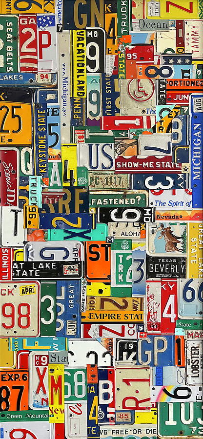 Scrap License Plate Art Untitled 1 Mixed Media by Design Turnpike ...