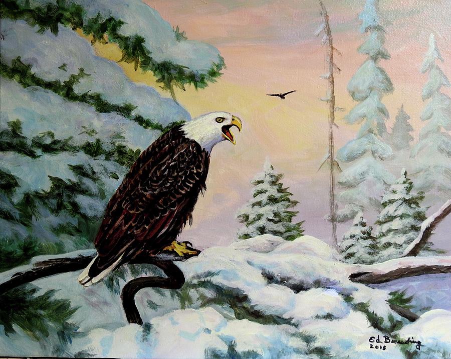 Screaming Eagle Painting by Ed Breeding