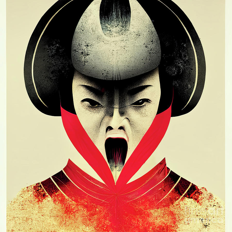 Screaming Geisha 03 Photograph by Jack Torcello