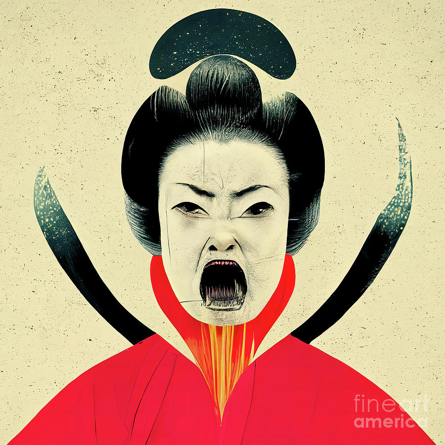 Screaming Geisha 05 Photograph by Jack Torcello
