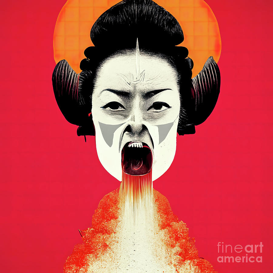 Screaming Geisha 06 Photograph by Jack Torcello