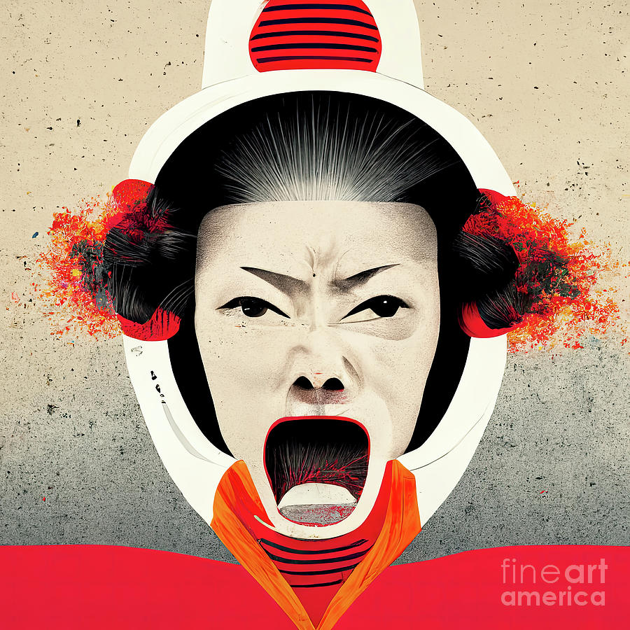Screaming Geisha 10 Photograph by Jack Torcello