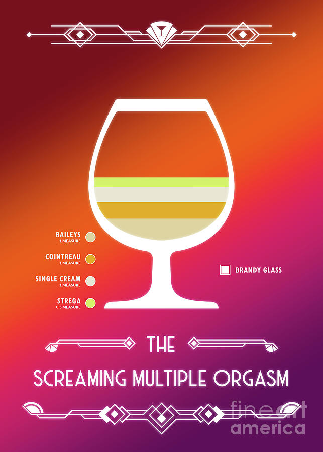 Screaming Multiple Orgasm Cocktail Modern Digital Art By Bo Kev