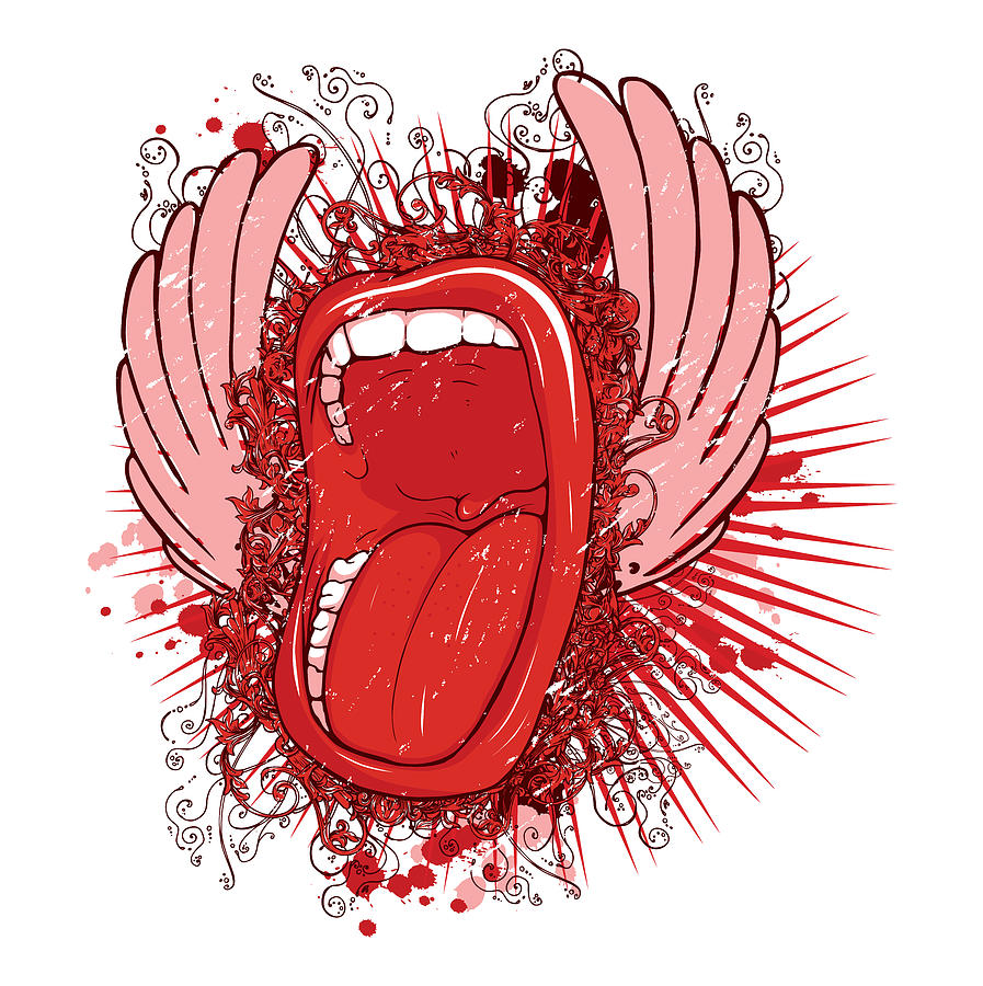 Screaming Red Mouth Digital Art by Matthias Hauser