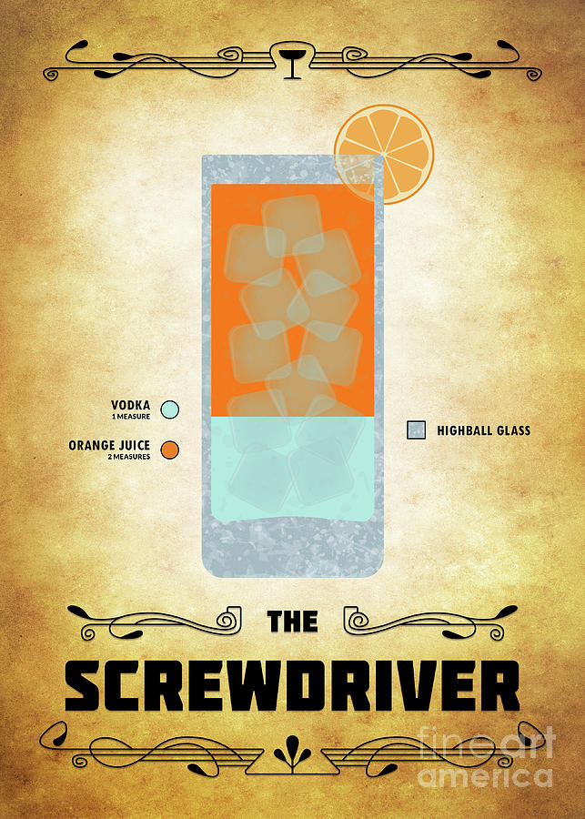 Screwdriver Cocktail Classic Digital Art By Bo Kev Fine Art America