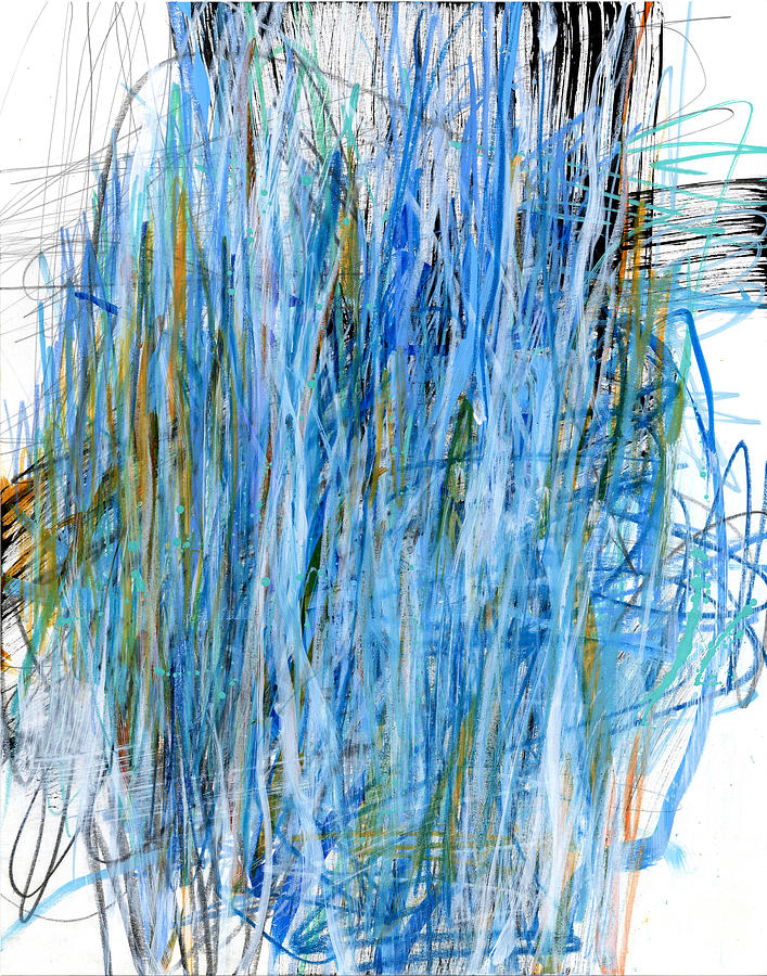 Scribble in Blue #1  Painting by Jane Davies
