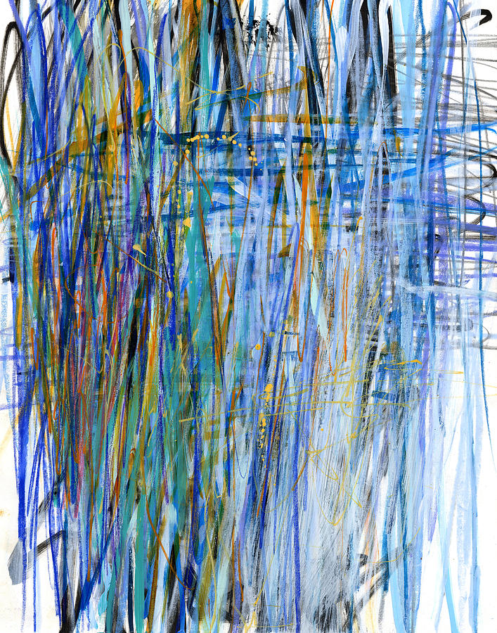 Scribble in Blue #2 Painting by Jane Davies