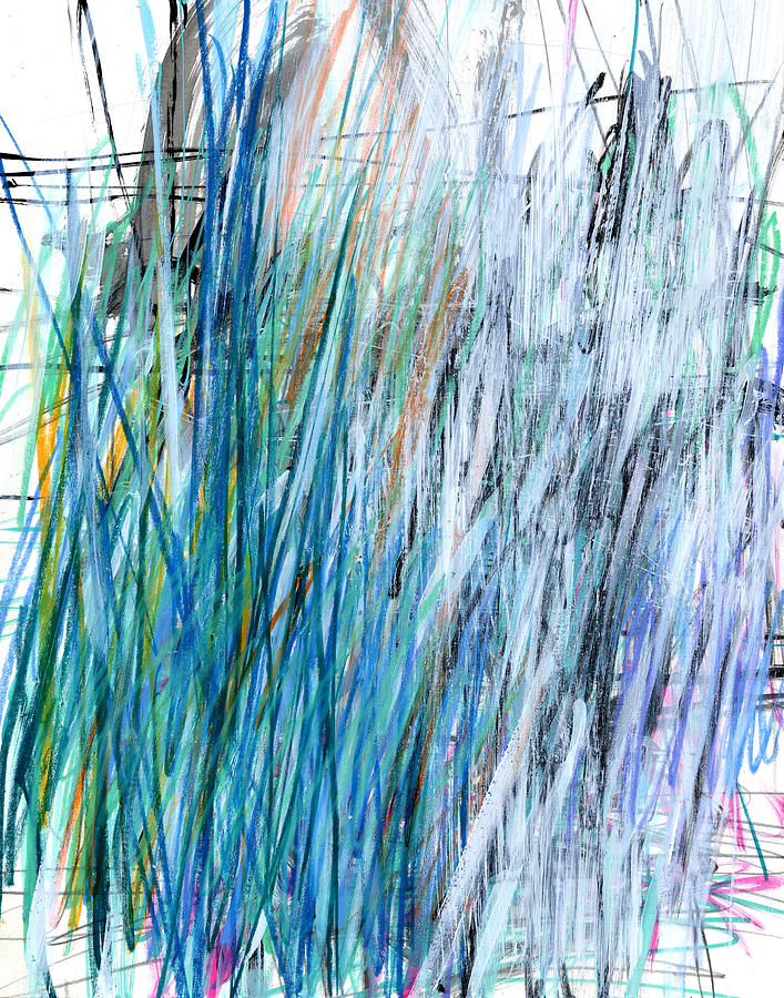 Scribble in Blue #4 Painting by Jane Davies