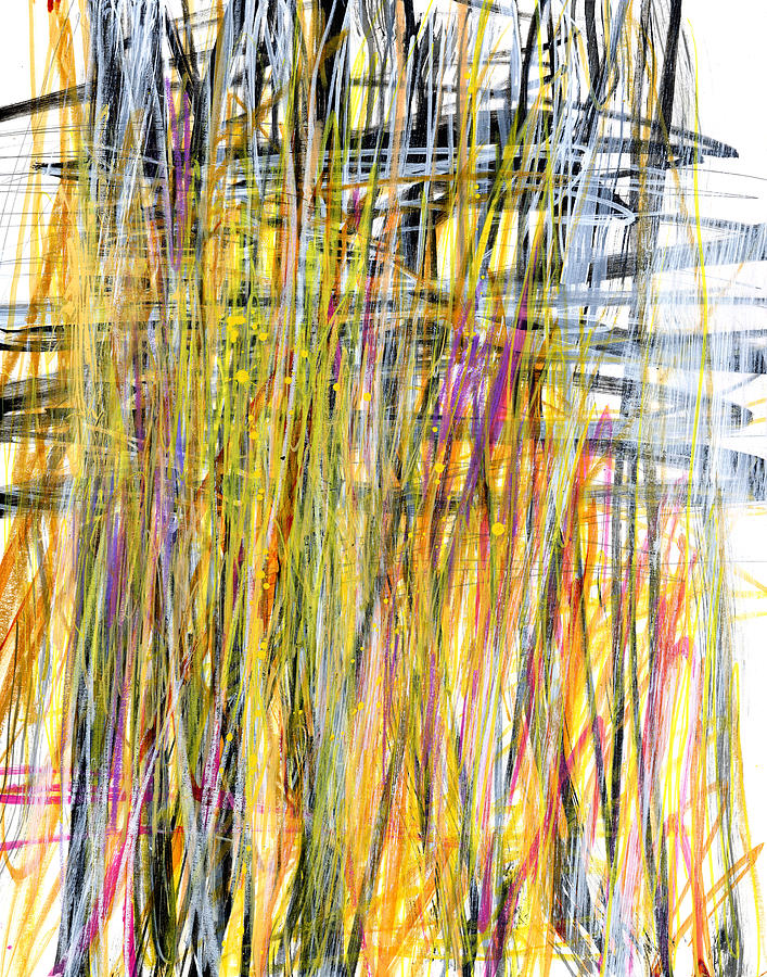 Pattern Painting - Scribble in Yellow #2 by Jane Davies
