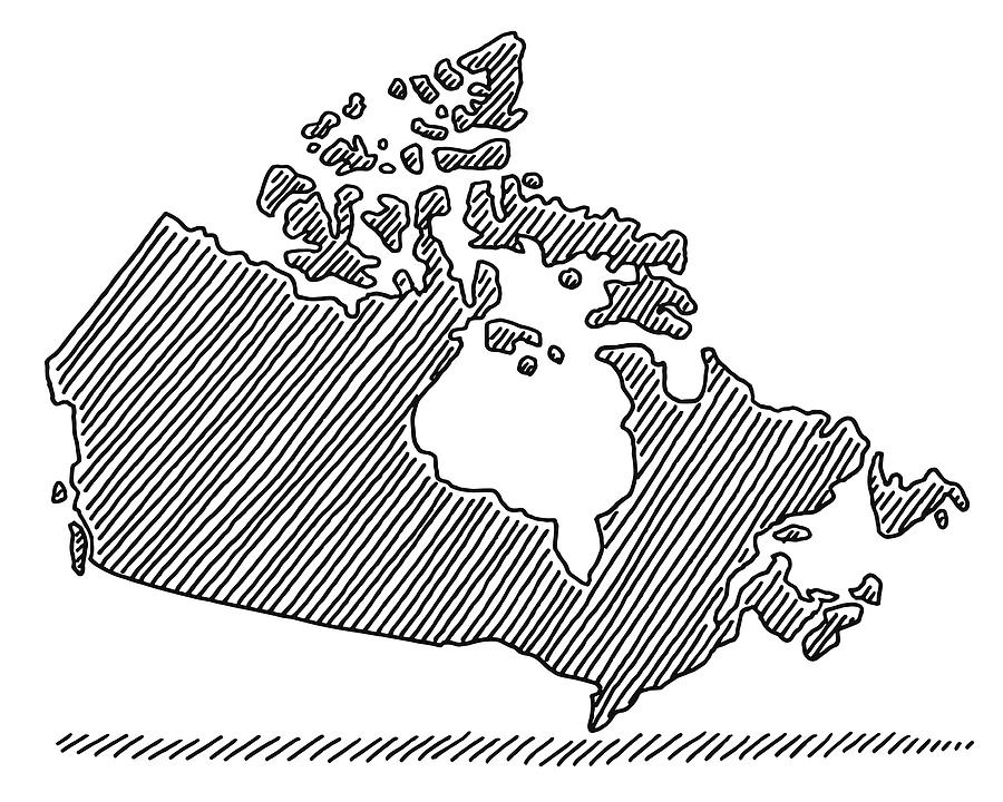 Scribble Map Canada Drawing Drawing by FrankRamspott